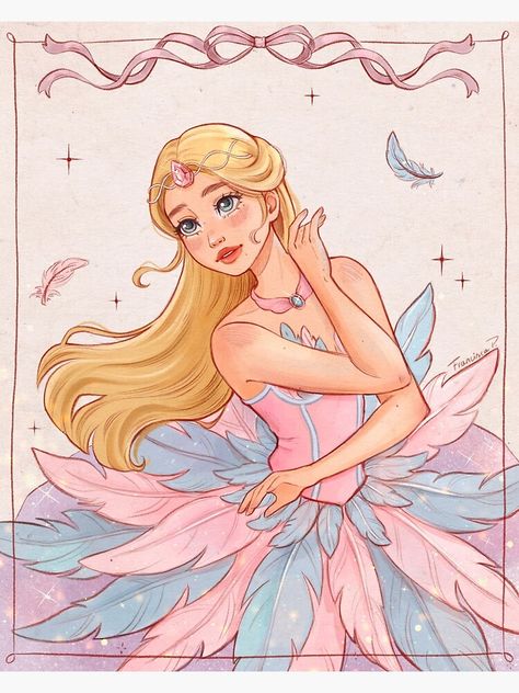 Barbie Paintings, Barbie Artwork, Barbie Fever, Barbie Wallpaper, Barbie Swan Lake, Barbie Art, Barbie Drawing, Barbie Cartoon, Lake Art