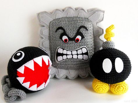 nerd JERK at STUDIO Gallery in SF Etsy Show | My soft plush … | Flickr Crochet Video Game, Chain Chomp, Mario Crochet, Mario Crafts, Geeky Craft, Nerd Crafts, Crochet Mignon, Diy Textiles, Confection Au Crochet