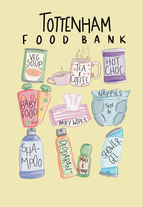 A recent self initiated poster helping to encourage donations to Tottenham Food Bank Food Bank Poster, Food Bank Graphic Design, Don't Waste Food Poster Drawing, Food Bank Illustration, Don't Waste Food Poster, Bank Poster, Food Bank, Living Magazine, Poster Ideas