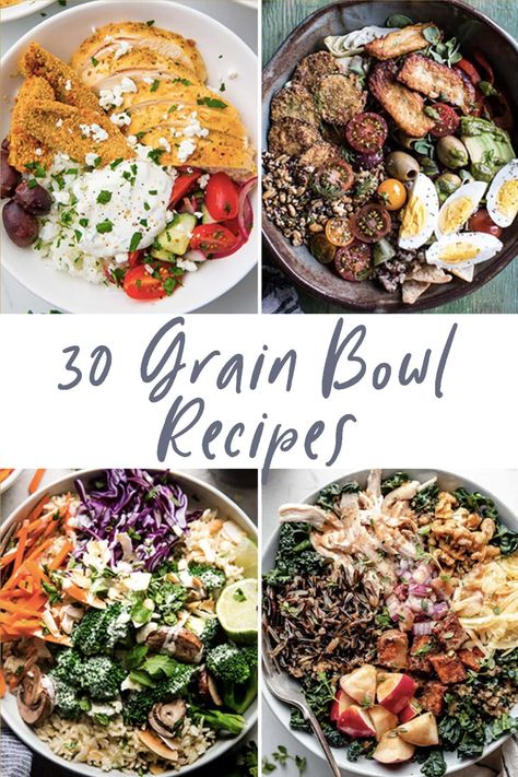 Grain Bowl Recipe, 40 Aprons, Recipe Lunch, Vegetarian Salad, Healthy Bowls Recipes, Protein Bowls, Grain Bowls, Healthy Fitness Meals, Healthy Bowls