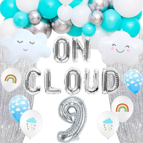 Amazon.com: LaVenty On Cloud 9 ROSE GOLD Balloons Banner On Cloud Nine Birthday Party Decorations for 9 Year Old Girl 9th Birthday Party Invite Decorations : Toys & Games On Cloud Nine Birthday Party, On Cloud 9 Party, On Cloud 9 Birthday Party, Cloud 9 Birthday Party Ideas, Cloud 9 Birthday Party, On Cloud 9 Birthday, Cloud 9 Party, Cloud 9 Birthday, Curtain Detail