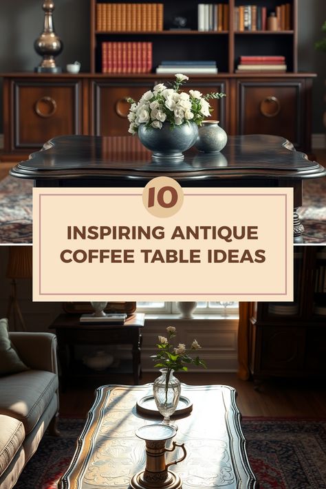 Looking to add some charm to your living room? Discover 10 inspiring antique coffee table ideas that bring character and style into your home. These unique coffee tables aren't just functional; they serve as stunning focal points and conversation starters. From elegant vintage designs to rustic distressed finishes, each piece tells a story and enhances your decor. Perfect for styling with your favorite knickknacks or for special moments over tea, explore the best ways to make these timeless treasures shine in your space. Vintage Coffee Table Decor, Unusual Coffee Tables, Antique Coffee Table, Unique Coffee Tables, Coffee Table Inspiration, Traditional Coffee Table, Antique Coffee Tables, Old Lanterns, Cozy At Home