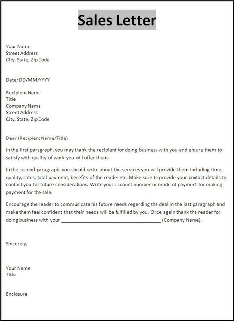 Sales Letter Template | Free Word Templates Sales Letter Example, Business Letter Sample, Sales Proposal, Sales Template, Offer Letter, Formal Business Letter, Proposal Letter, Business Letter Template, Letter Template Word