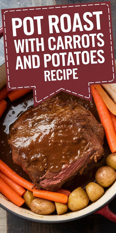 Make dinnertime special with this Pot Roast with Carrots and Potatoes! Juicy beef, flavorful vegetables, and a rich gravy make this an irresistible one-pot meal. Beef Roast Potatoes And Carrots Crockpot, Roast With Potatoes And Carrots In Oven, Instant Pot Roast With Vegetables, Roast Beef With Potatoes And Carrots, Roast Beef Potatoes Carrots Crock Pot Recipes, Insta Pot Roast Carrots And Potatoes, Beef Roast With Potatoes And Carrots, Crockpot Roast And Veggies, Roast Potatoes And Carrots Oven