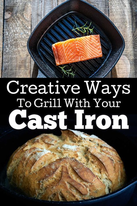 Cast Iron On Grill, Cast Iron Grill Pan Recipes, Cast Iron On The Grill, Grill Pan Recipes, Grilled Brisket, Cast Iron Pans, Cast Iron Grill Pan, Bbq Dishes, Marinate Meat