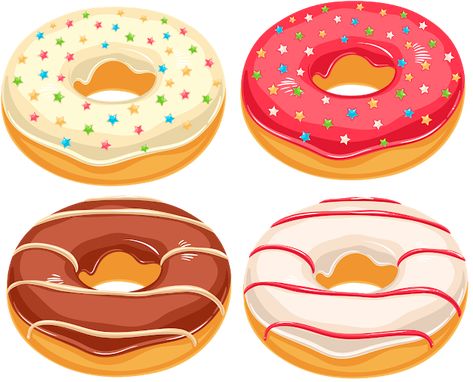 Food Sketch, Cute Donuts, Food Clipart, Illustration Food, Bakery Shop, Food Drawing, Food Illustrations, Food Art, Donuts