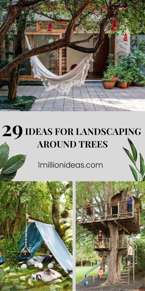 Many people often neglect the ground underneath and surrounding a tree, resulting in bare dirt, exposed tree roots, which leads to a few volunteer plants that aren’t necessarily welcome. So, these ideas not only create a beautiful and neat appearance under the shady areas of your tree but also protect your plants from the invasion of weeds. For this reason, it’s time to discover ways to landscape a forgotten area turn into a much more appealing place. Exposed Tree Roots, Deck Around Trees, Bench Around Trees, Tree Deck, Yard Ideas Backyard, Landscaping Around Trees, Tree Bench, Landscaping Trees, Small Vegetable Gardens