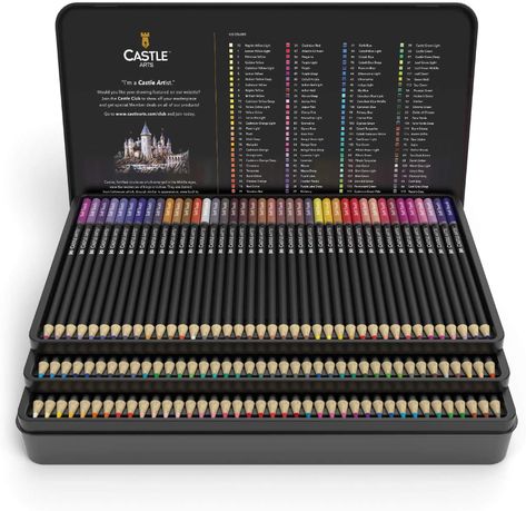 Castle Art Supplies 120 Coloured Pencil Set for artists, featuring 'soft series' core for expert layering, blending and shading; perfect for colouring books and classroom: Amazon.co.uk: Office Products Artists Sketchbooks, Crayola Colored Pencils, Cute School Stationary, Colored Pencil Set, Castle Art, Sketch Paper, Artist Sketchbook, Prismacolor Pencils, Coloring Book Art