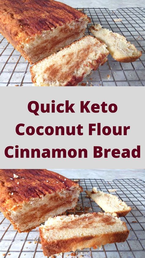 Coconut Flour Bread Recipes, Coconut Flour Bread, Coconut Flour Recipes, Postre Keto, Diet Breakfast Recipes, Keto Cake, High Fat Foods, Low Carb Baking, Cinnamon Bread