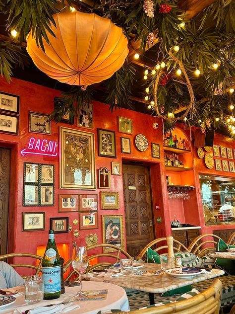 #restaurant #aesthetic #colorful #color #italian #vibes #frenchriviera Italian Aesthetic Restaurant, Spanish Cafe Aesthetic, Retro Italian Restaurant, Old School Italian Aesthetic, Vintage Italian Restaurant Aesthetic, Small Restaurant Aesthetic, Italian Disco Aesthetic, Old Restaurant Aesthetic, Italy Restaurant Aesthetic