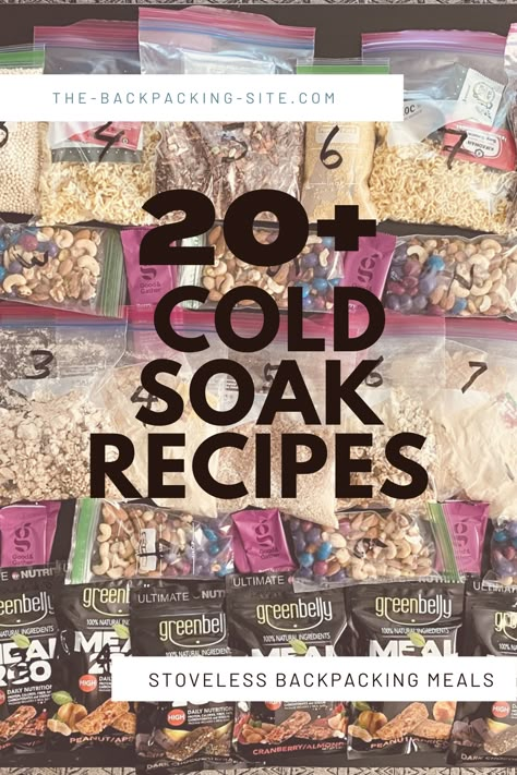 ‘Cold soaking’ is the process of rehydrating food using nothing but cold water. Especially for long multi-day hikes, every ounce counts! Although the ritual of cooking a meal at the end of the day is worth the weight of equipment, our recipes guarantee you won’t miss out on any comfort when backpacking without a stove. #coldsoak #coldsoaking #coldsoakmeals #coldsoakrecipes #stovelessbackpacking #ultralightbackpacking #backpacking #hiking #camping #ultralight #packweighttips #backpackingtips Dehydrate Meals For Camping, Pct Trail Backpacking Meals, Homemade Backpacking Food, No Cook Hiking Food Backpacking Meals, 3 Day Backpacking Food, Dehydrated Meals For Backpacking, Jet Boil Recipes Backpacking Meals, Hiking Recipes Backpacking, Diy Backpacking Food