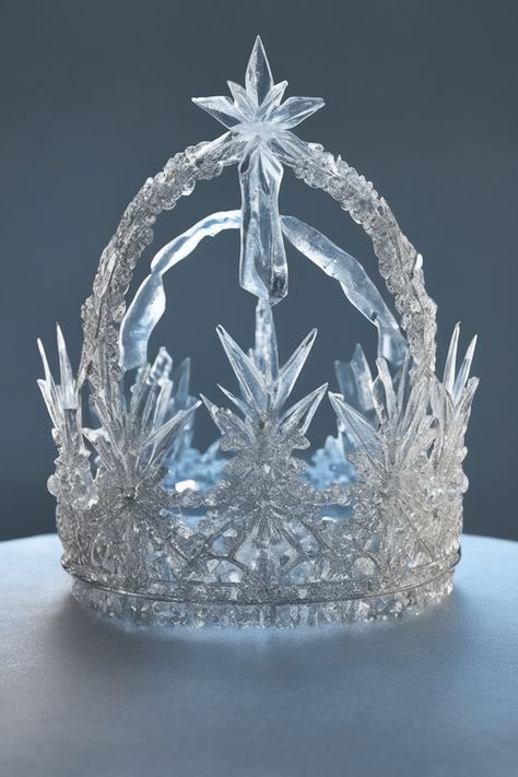 fantasy crown Snow Crown, Ice Crown, Glass Crown, Fantasy Crown, Queen Hat, Fantasy Life, Snow Fashion, Beautiful Fantasy Art, Fantasy Art