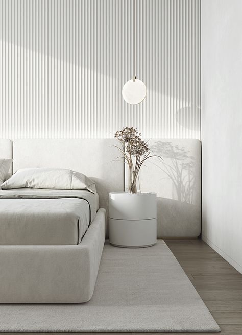 Bedroom visualization on Behance Bedroom Wallpaper Ideas, Minimal Bedroom, Modern Minimalist Bedroom, Modern Luxury Bedroom, Minimalist Bedroom Design, Bedroom Wallpaper, Bedroom Bed Design, Modern Bedroom Design, Room Design Bedroom