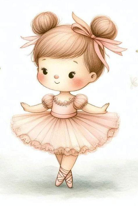 Painting For Baby Girl, Cartoon Wall Painting, Girls Room Paint, Ballerina Clipart, Ballerina Kids, Cute Ballerina, Room Decor Cute, Wall Art Kids Room