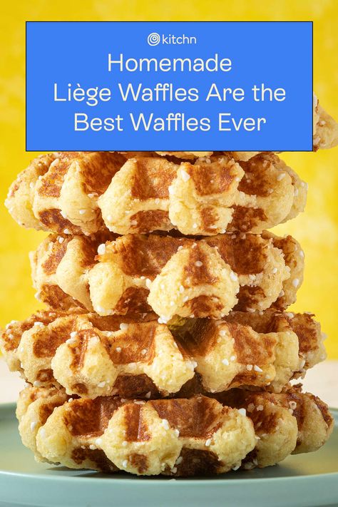 These Homemade Liège Waffles Are the Best Waffles I've Ever Had Belgian Liege Waffle Recipe, Sugar Waffles Recipe, Pearl Sugar Waffles, Belgium Waffle Recipe, Leige Waffles, Liege Waffles Recipe, The Best Waffles, Liege Waffles, Belgium Waffle