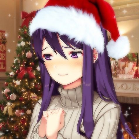 Ddlc Christmas Pfp, Yuri Pfp Doki Doki, Ddlc Christmas, Yuri Ddlc Pfp, Yuri Ddlc Icon, Monika Ddlc Icon, Xmas Pfp, Ddlc Icon, Christmas Pfps