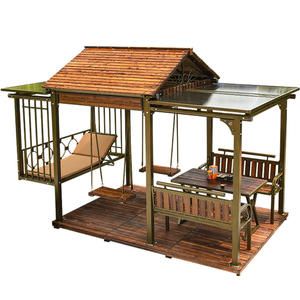 new design gazebo, new design gazebo Suppliers and Manufacturers at Alibaba.com Coffee House Design, Loft House Design, Bamboo House Design, Wooden Gazebo, House Floor Design, Bamboo House, Awning Canopy, Small House Design Plans, Loft House