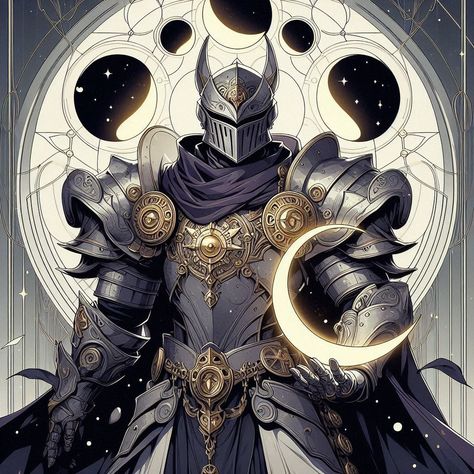 Skeleton Paladin, Dark Paladin, Dnd Ideas, Dnd Characters, Drawing Ideas, Design Ideas, Character Design, Moon, Drawings