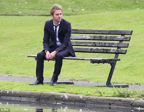 David ponders life as she sits alone on the park bench. He's been forced to take a DNA test to determine whether or not he is the biological father of Kylie's inborn baby Cafe Owner, David Platt, Sitting Bench, Unlikely Friends, Romantic Paintings, Biological Father, Movie Posters Design, Man Sitting, Human Poses Reference