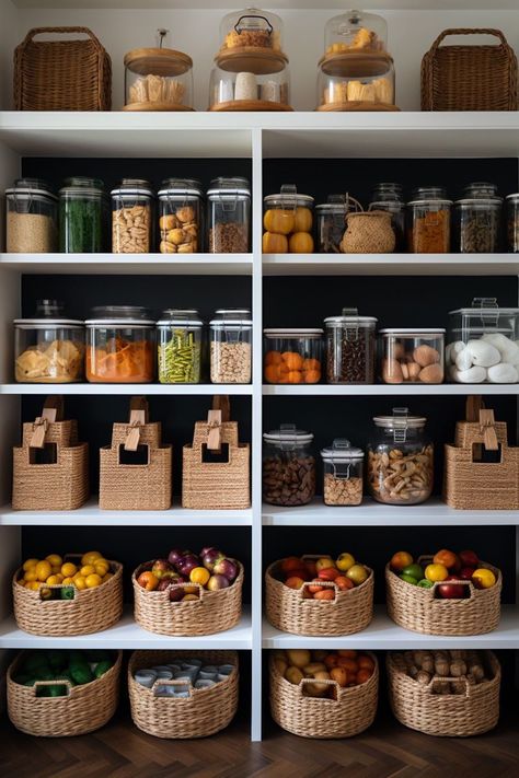 Desain Pantry Dapur, Pantry Room, Desain Pantry, Organized Pantry, Pantry Organisation, House Organisation, Fresh Kitchen, Kitchen Organization Pantry, Kitchen Pantry Design