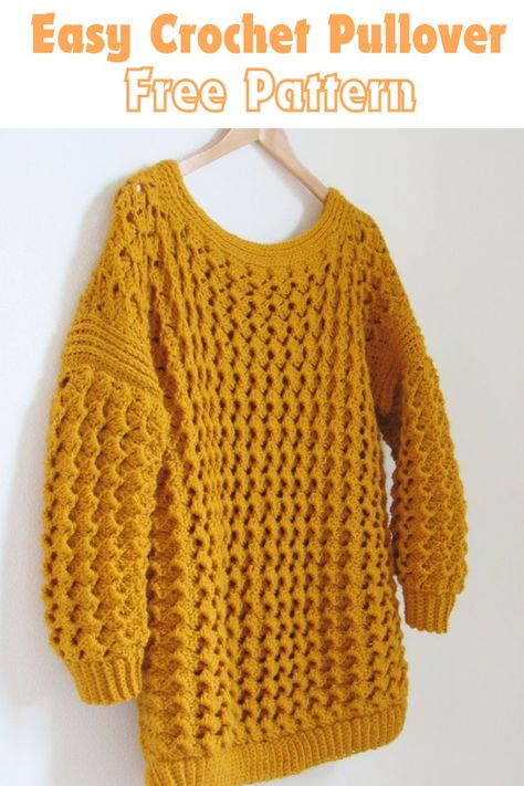 Check out this easy crochet pullover free pattern! This Crochet Sweater Pattern Free is perfect for beginners, with simple stitches and an oversized fit for extra comfort. Whether you're crafting a Cute Crochet Sweater Pattern Free for yourself or as a gift, this Easy Beginner Crochet Sweater Pattern is a must-try. The relaxed Pull Over Crochet Sweater design makes it a trendy, versatile piece. Follow along with this Oversize Sweater Pattern and create a cozy, handmade Pullover Crochet sweater today Beginner Crochet Sweater Pattern, Easy Crochet Pullover, Cute Crochet Sweater, Beginner Crochet Sweater, Crochet Sweater Pattern Free Women, Sweater Pattern Free, Crochet Sweater Pattern Women, Crochet Pullover Pattern, Crochet Sweater Design