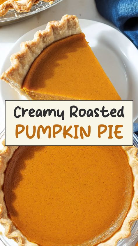 Indulge in the delicious flavors of fall with this mouthwatering roasted pumpkin pie recipe. Rich, creamy, and perfectly spiced, this dessert is sure to become a family favorite. Whether you're hosting a Thanksgiving feast or simply craving a taste of autumn, this recipe is exactly what you need. Treat yourself to a slice of warm pumpkin goodness and let the cozy vibes take over. Get ready to impress your loved ones with this irresistible homemade treat that will have everyone begging for second Roasted Pumpkin Pie Recipe, Pumpkin Pie Recipe With Real Pumpkin, Real Pumpkin Recipes, Creamy Pumpkin Pie Recipe, Fresh Pumpkin Recipes, Hey There Pumpkin, Pumpkin Pie Recipe, Homemade Pumpkin Pie, Roasted Pumpkin