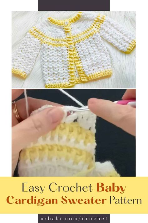 Crochet Baby Sweater Tutorial, Beginner Crochet Baby Sweater Pattern, Crocheted Baby Sweaters Free Patterns, Easy Crochet Baby Sweater, Crochet Baby Cardigan Free Pattern Easy, Baby Crochet Sweater Pattern Free, Newborn Crochet Patterns Free Easy, Baby Cardigan Crochet Pattern Free, Crochet Baby Sweaters Free Patterns