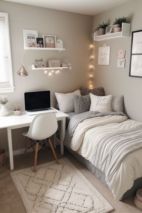 Room Ideas Aesthetic Small Rooms, Really Small Bedroom Ideas, Bedroom Setup Ideas Layout, Mini Room Ideas, Bedroom Ideas For Teenage Girl Rooms, Small Room Makeover, Bedroom Ideas For Small Rooms Cozy, Bedroom Decor Inspiration