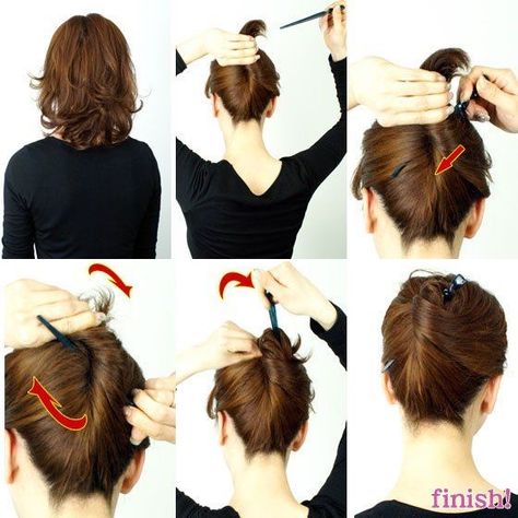 How to use hair sticks Curly Hair, Diy Hairstyles, Layered Bob Curly Hair, Layered Bob Curly, Bob Curly Hair, Layered Bob, Hairstyles Long, Her Hair, How To Use