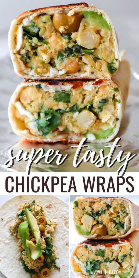 Avocado Chickpea, Vegan Wraps, Lost 100 Pounds, Finger Sandwiches, Broccoli Cheese, Chickpea Recipes, Tasty Vegetarian Recipes, Wrap Recipes, Meatless Meals