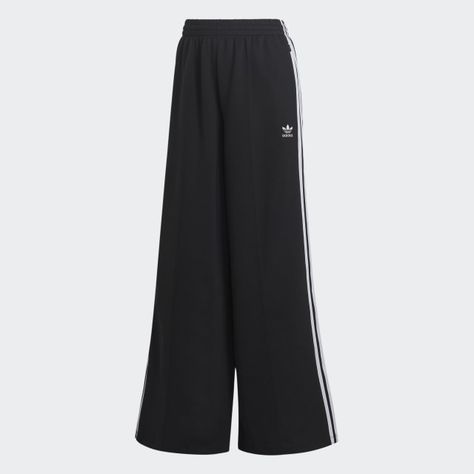 adidas Adicolor Classics Wide Leg Pants - Black | Women's Lifestyle | adidas US Adidas Wide Leg Pants, Adidas Pants Women, Adidas Adicolor, Pants Adidas, Wideleg Pants, Casual Bottoms, Jogging Bottoms, Women Lifestyle, Adidas Online