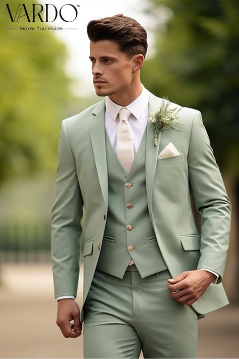 Modern Sage Green Three Piece Suit for Men Stylish, Tailored, and Versatile Tailored Suit the Rising Sun Store, Vardo - Etsy Pale Green Suit, Sage Green Suit Men, Purple And Green Suit, Sage Green Tuxedo Wedding, Sage Green Suit Wedding, Sage Green Groom Suit, Sage Green Suits For Men, Sage Green Groom, Green Three Piece Suit