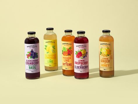 Hansells Fruit Syrups on Packaging of the World - Creative Package Design Gallery Syrup Packaging, Syrup Labels, Toddler Smoothies, Sugar Free Fruits, Drink Syrups, Cocktail Syrups, Fruit Packaging, Juice Packaging, Baking Essentials