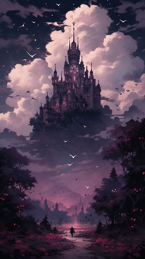 Whatsapp Wallpaper Cute, Character Artist, Castle Aesthetic, Dreamy Artwork, Images Kawaii, Cool Backgrounds Wallpapers, Pretty Backgrounds, Drawing Quotes, Pretty Landscapes