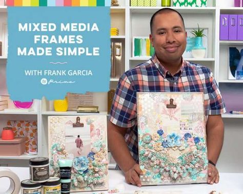 Mixed Media Frames Made Simple with Frank Garcia  ||    Learn must-have skills and can’t-miss techniques from the mixed media master himself, Frank Garcia, in this class featuring a handmade photo panel. Using over a decade of scrapbooking … https://stamping.craftgossip.com/mixed-media-frames-made-simple-with-frank-garcia/2020/08/24/ Mixed Media Frame, Rubber Stamping Techniques, Frank Garcia, Craft Projects For Adults, Photo Panel, Craft Classes, Personalized Artwork, Stamping Techniques, Mixed Media Projects