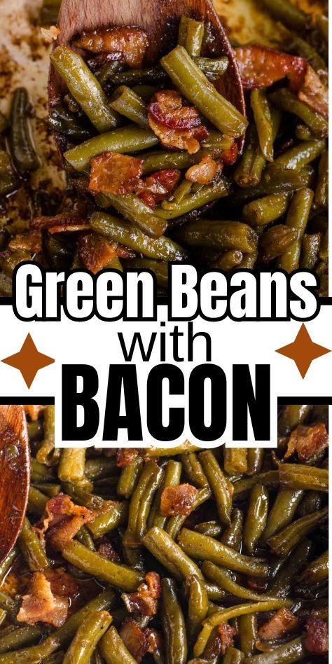 Green beans with bacon (Crack Green Beans) are so good and they're easy to make too! Homemade Green Beans With Bacon, Green Beans With Bacon Grease, Bob Evans Green Beans Recipe, Old Fashion Green Beans Recipe, Crockpot Green Beans And Bacon, Meat Potluck Dishes, Unbundled Green Beans, Green Beans For A Crowd, Cracker Barrel Green Beans