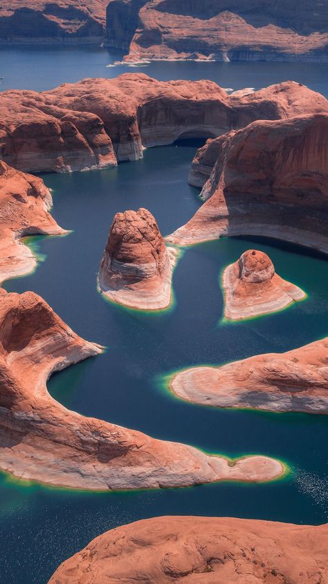 the_mt_gallery on Instagram: Early morning glassy conditions on the lake can’t be beat #lakepowell #jetski #gopro #utah #pov Wonderful Places Nature, Utah Lake, Lake Powell, Arizona Travel, Desert Landscape, Nature Aesthetic, Pics Art, Pretty Places, Travel Aesthetic