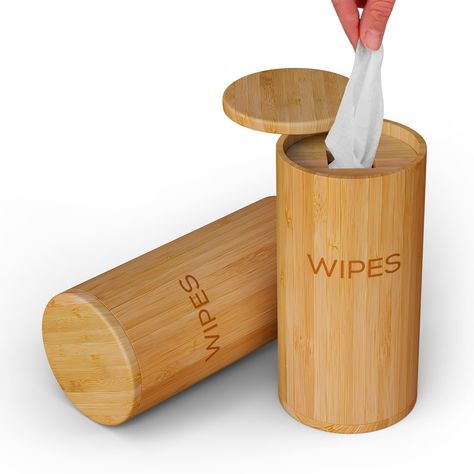 PRICES MAY VARY. Premium Bamboo - Our wet wipe dispenser is made from premium bamboo and exudes elegance, elevating your home decor to another level. This functional decorative container is a refined addition to any space with its natural elegance. Multipurpose Storage Solution: Beyond its aesthetic appeal, this wipe holder doubles as a practical storage unit, helping you keep your wet wipes/towel organized and within easy reach. Discreet Profile - The wipes dispenser is a stylish solution for c Bathroom Wipes Holder, Diy Wipes Dispenser, Disinfecting Wipes Container, Clorox Wipes Container, Wet Wipes Holder, Bathroom Wipes, Wipe Dispenser, Wipes Holder, Baby Wipes Container