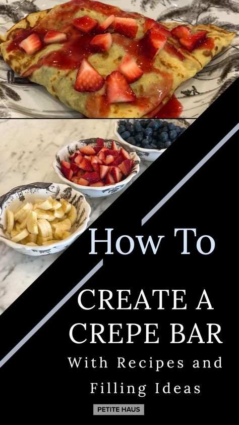 Crepes Bar Ideas, Crepes Bar Party, Crepe Topping Ideas Savory, Crepes Menu Ideas, Crepe Bar Brunch, Crepe Buffet Ideas, Crepe Station Ideas, Crepe Menu Ideas, Crepe Business Ideas