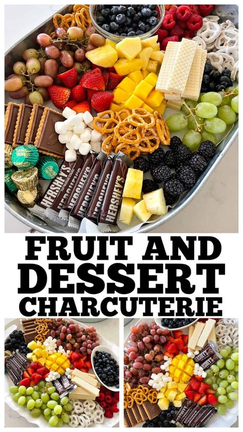 Fruit and Dessert Charcuterie Board - Picky Palate Fruit And Cookie Platter, Friday Night Charcuterie Board, Charcuterie Board For Desserts, Fun Charcuterie Board Ideas Summer, Fruit Charcuterie Table, Summer Fruit Charcuterie Board, Fruit And Dessert Charcuterie Board, Easy Charcuterie Board For Beginners, Charcuterie Board With Fruit