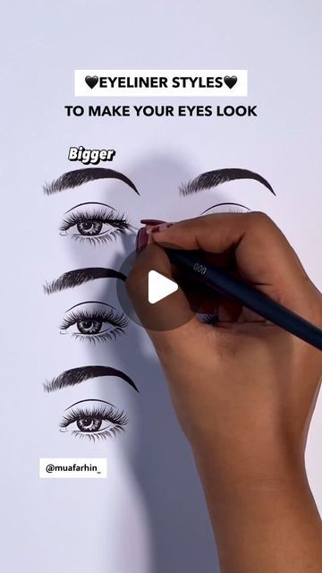 Eyeliner Types Of Eyes, Minimal Eyeliner, Different Types Of Eyeliner, Type Of Eyeliner, Types Of Eyeliner, Graphic Eyeliner Looks, Makeup Education, Graphic Liners, Different Eyeliner