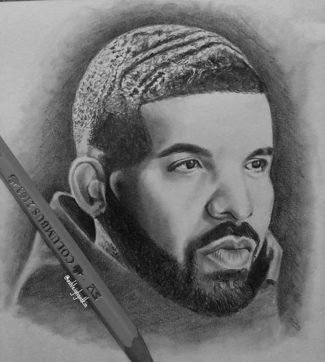 Drake Sketch, Drake Portrait, Drake Drawing, Drake Art, Side Profile Drawing, Drake Rapper, Tattoo Pencil, Drawn Portraits, Minimalist Poster Design