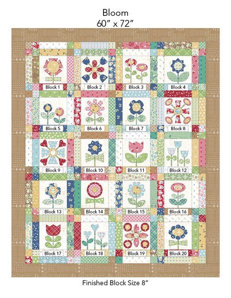 Free Bloom Sew-Along from Lori Holt - Diary of a Quilter - a quilt blog Molde, Patchwork, Diary Of A Quilter, Farm Quilt, Applique Tutorial, Sew Simple, Applique Quilt Patterns, Lori Holt, Flower Quilts