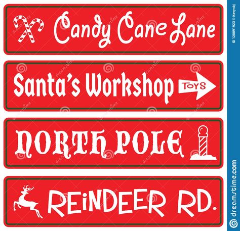 Christmas Street Signs, North Pole Themed Party, North Pole Christmas Decor, Workshop Decoration, Nose Illustration, Santa's Workshop Sign, Christmas Signage, Xmas Gingerbread, North Pole Sign