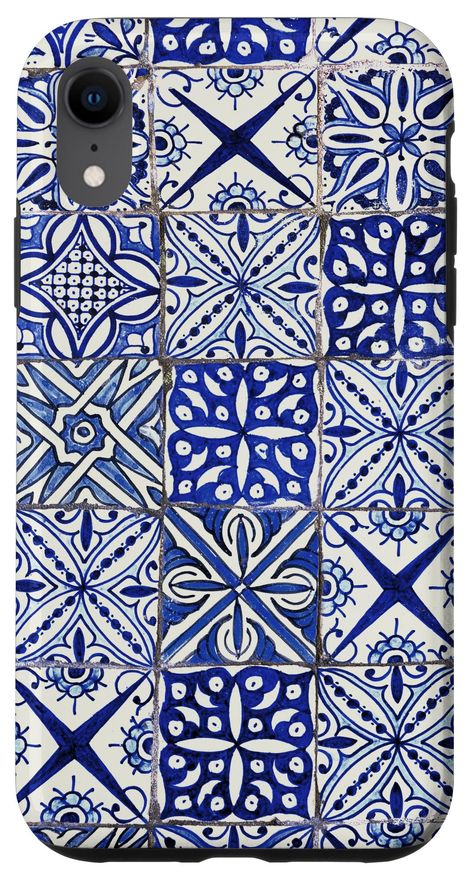 PRICES MAY VARY. Design features blue and white Portuguese Moroccan tile pattern. Two-part protective case made from a premium scratch-resistant polycarbonate shell and shock absorbent TPU liner protects against drops Printed in the USA Easy installation Funky Tiles, Iphone Xr Blue, Moroccan Tile Pattern, Moroccan Tiles Pattern, Mediterranean Art, Art Deco Tiles, Patterned Tile, Portuguese Tile, Portuguese Tiles