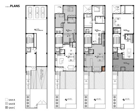 Commercial Building Plans, Residential Building Plan, Narrow House Plans, Balcony Grill, Balcony Grill Design, Long House, Apartment Floor Plan, Library Architecture, Apartment Floor Plans