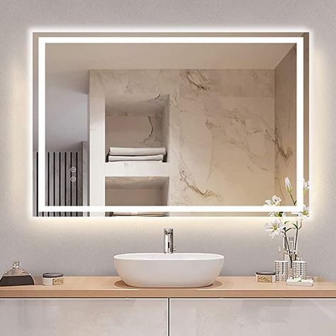 Vanity Bathroom Mirror, Visual Lighting, Lighted Vanity, Mirror Lights, Bathroom Mirror Lights, Lighted Vanity Mirror, Mirror With Led Lights, Makeup Vanity Mirror, Mirror Light