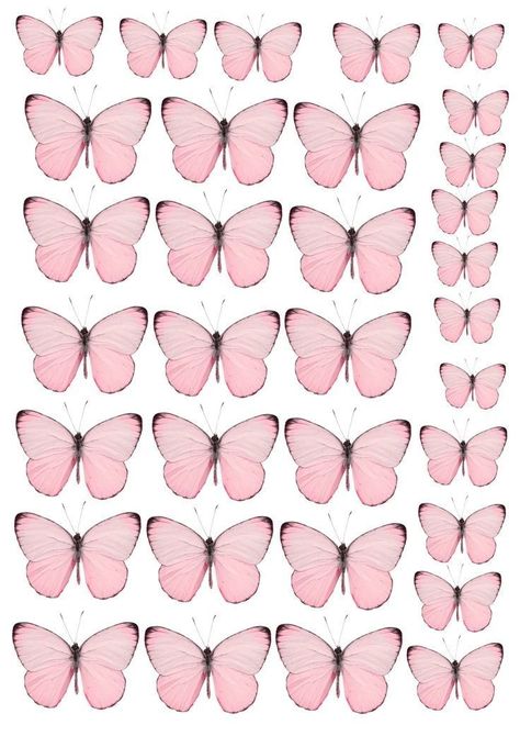 Butterfly Printable Template, Cake Shop Design, Wafer Paper Butterflies, Butterfly Cupcake Toppers, Fondant Figures Tutorial, Butterfly Cake Topper, Happy Birthday Printable, Birthday Cake Topper Printable, Butterfly Template