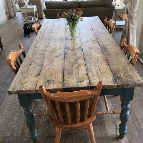 Extra Wide Rustic Reclaimed Farmhouse Dining Table Rustic | Etsy Farmhouse Dining Table Set, Rustic Farmhouse Dining Table, Rustic Tables, Rustic Kitchen Tables, Plank Table, Rustic Farmhouse Table, Farmhouse Dining Room Table, Dining Table Rustic, Farmhouse Kitchen Tables