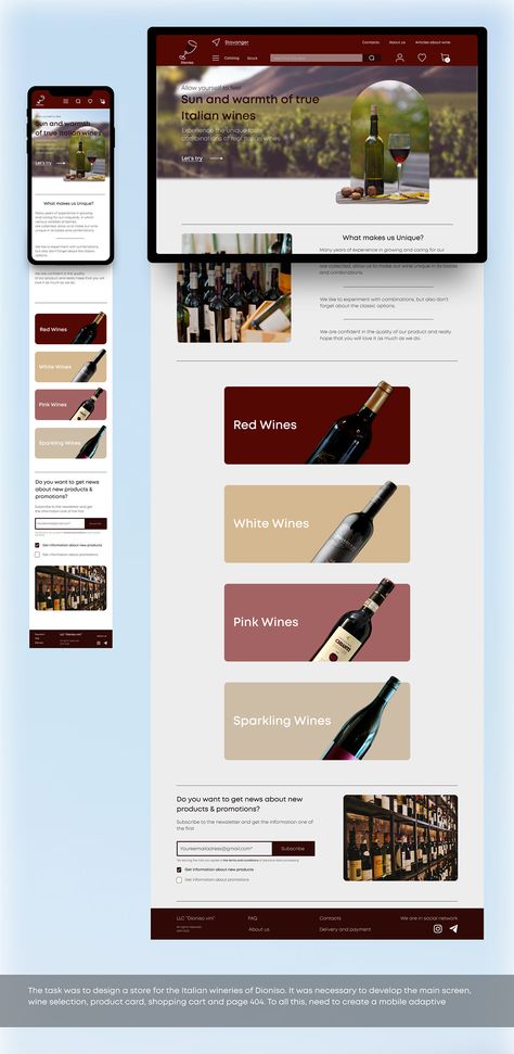 Maroon Website Design, Wine Website Design Inspiration, Italian Website Design, Wine Social Media Design, Wine Website Design, Wine Websites, Wine Website, Wine Branding Design, Wine Bar Design